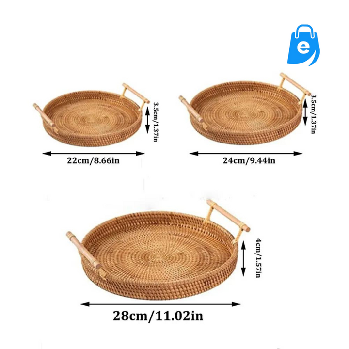 Bandeja Artesanal em Rattan + FRETE GRÁTIS - Electshop