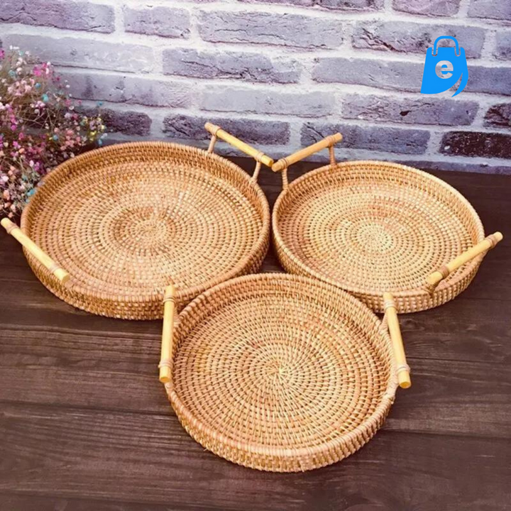 Bandeja Artesanal em Rattan + FRETE GRÁTIS - Electshop