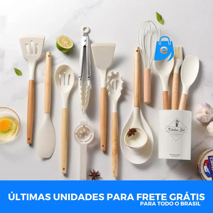 Conjunto de Utensílios de Cozinha de Silicone - La Elect - Electshop