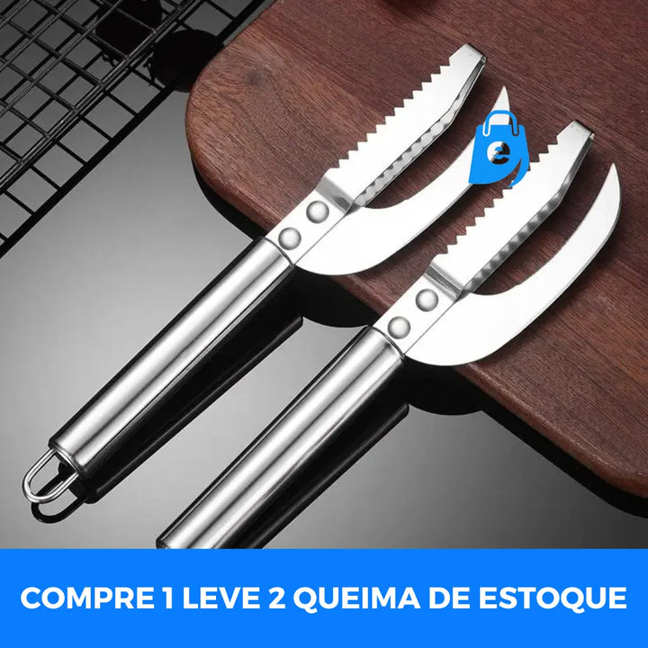 FishElect - Faca Inoxidável 3 em 1 para Limpeza de Peixe [Compre 1 Leve 2]