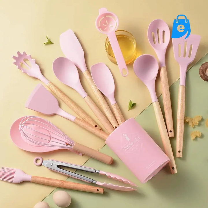 Conjunto de Utensílios de Cozinha de Silicone - La Elect - Electshop