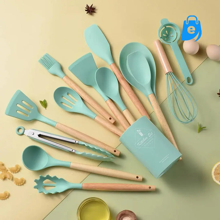 Conjunto de Utensílios de Cozinha de Silicone - La Elect - Electshop