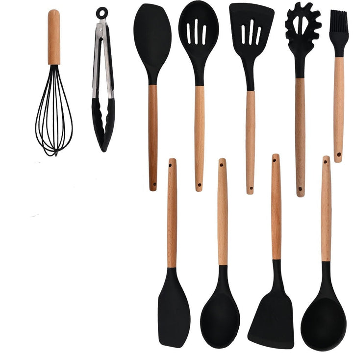 Kit Utensílios de Cozinha Silicone Completo (12 peças) - Electshop